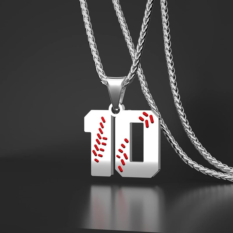 Wikavanli Personalized Baseball Jersey Number 00-99 Necklace - Stainless Steel Baseball Chain Pendant Necklace - Team Jewelry Gift for Boys, Girls, Men, Women - Image 2